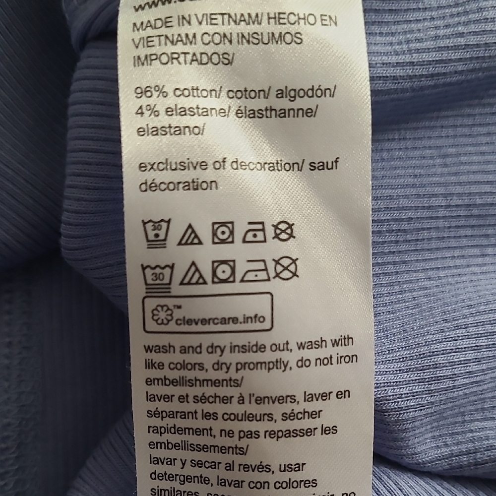 Calvin Klein Light Blue Ribbed Tank Top - Picture 4 of 8